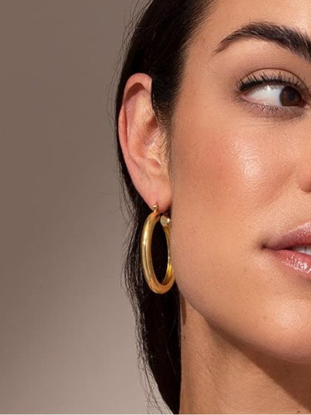 Gold Plated Hoop Earrings - Classic Everyday Hoops